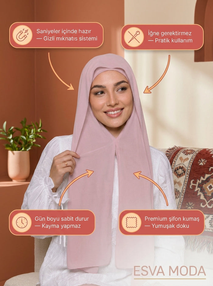 ESVA MODA Mıknatıslı Hazır Şal 3