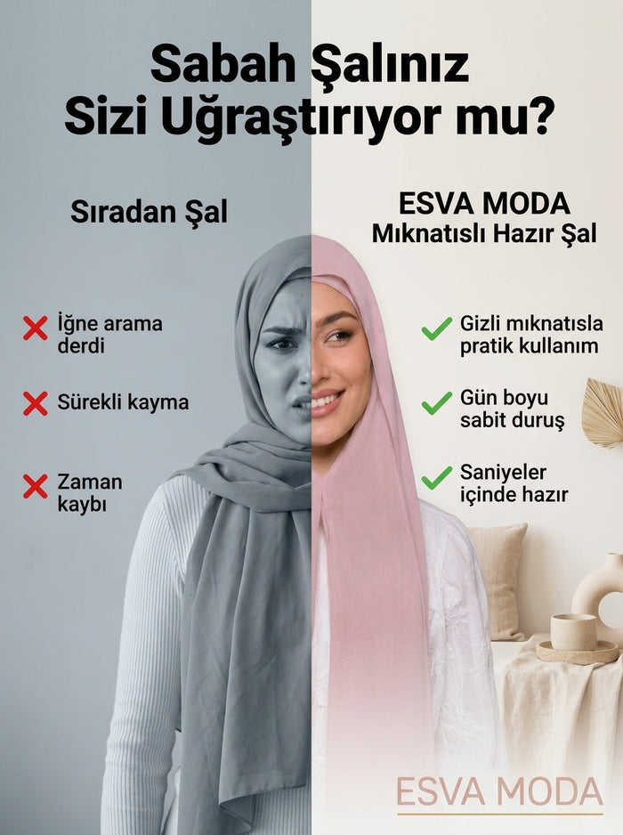 ESVA MODA Mıknatıslı Hazır Şal 2