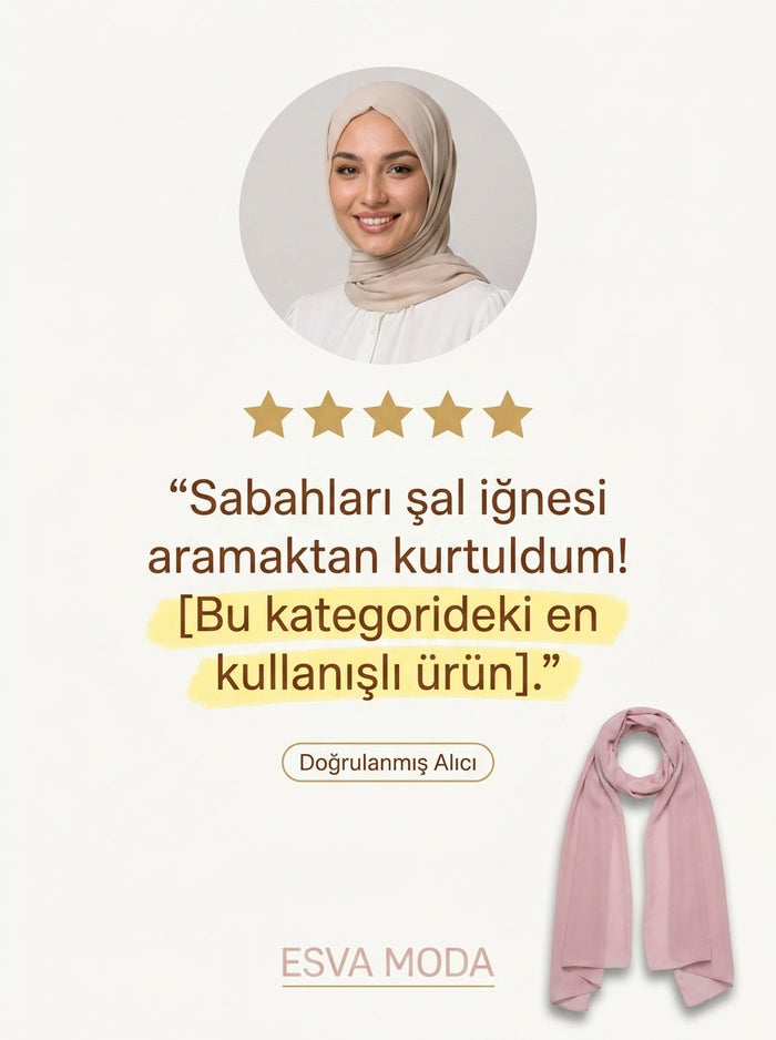 ESVA MODA Mıknatıslı Hazır Şal
