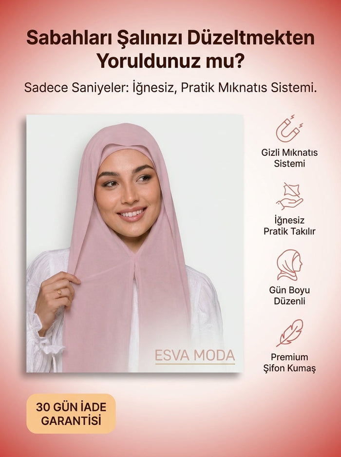 ESVA MODA Mıknatıslı Hazır Şal 8